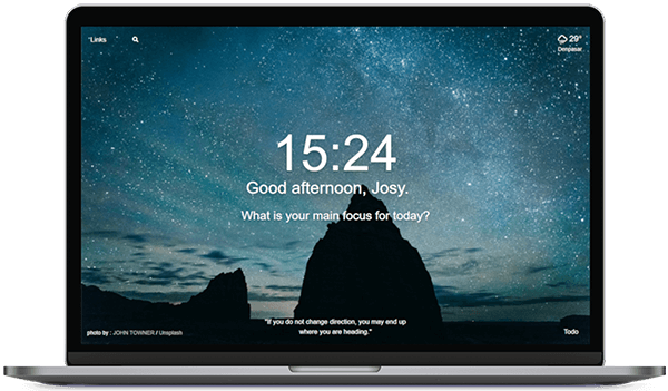 MacBook and mockup of productivity app - Momentum Clone